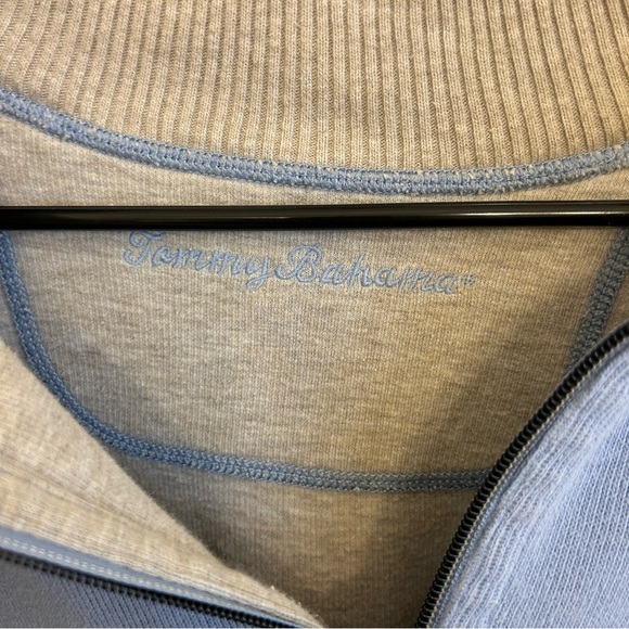 Tommy Bahama Men’s Light Blue Quarter Zip Pullover Sweater Size XL Cotton - Picture 3 of 6